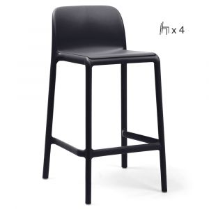 Nardi Faro Mini Outdoor Resin Bar Stool Seat Height 65cm - Set Of 4