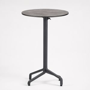 Nardi Frasca High Folding Bar Table Base with Cement HPL Top - Complete Outdoor Bar Table