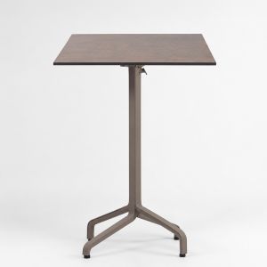 Nardi Frasca High Folding Bar Table Base with Corten HPL Top - Complete Outdoor Bar Table