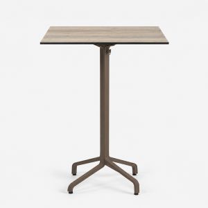 Nardi Frasca High Folding Bar Table Base with Legno HPL Top - Complete Outdoor Bar Table