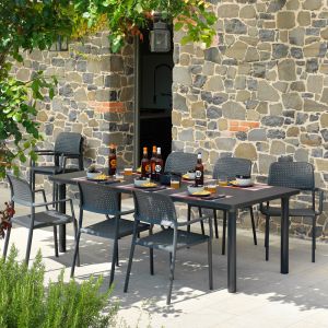 Nardi Libeccio Table with Bora Arm Chair - 7 Piece Outdoor Dining Setting