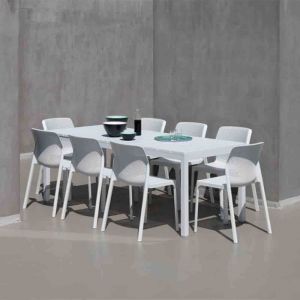 Nardi Bit 9 Piece Outdoor Dining Setting with Rio 140cm Extendable Dining Table