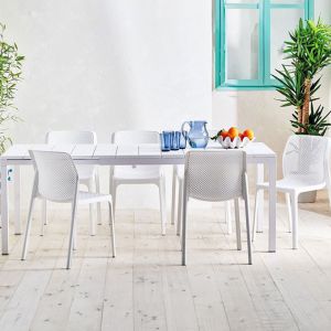 Nardi Bit 7 Piece Outdoor Dining Setting with Rio 140cm Extendable Dining Table