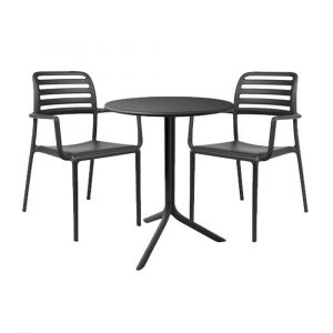 Nardi Spritz Table with Costa Armchair - 3 Piece Outdoor Dining Setting