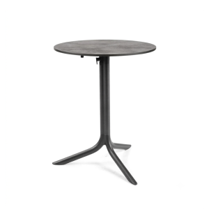 Nardi Flute Folding Table Base with Cement HPL Top - Complete Outdoor Table