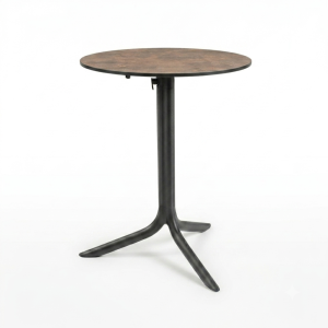 Nardi Flute Folding Table Base with Corten HPL Top - Complete Outdoor Table
