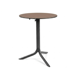 Nardi Flute Folding Table Base with Tobacco HPL Top - Complete Outdoor Table
