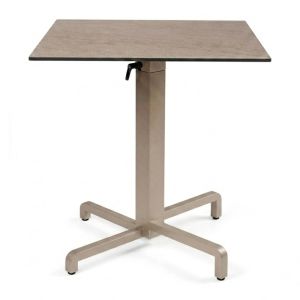 Nardi Ibisco Folding Table Base with Tortora HPL Top - Complete Outdoor Table