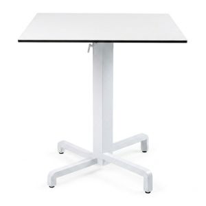 Nardi Ibisco Folding Table Base with White HPL Top - Complete Outdoor Table