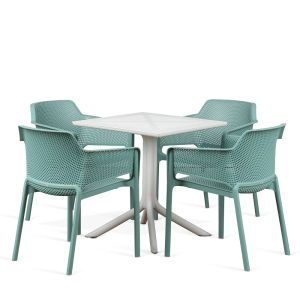 Nardi ClipX Table with Net Arm Chair - 5 piece set