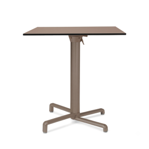 Nardi Scudo Folding Table Base with Tobacco HPL Top - Complete Outdoor Table