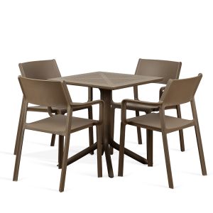 Nardi Clip Table with Trill Arm Chair - 5 piece set