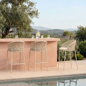 NOON High Outdoor Bar Stool - Mocha