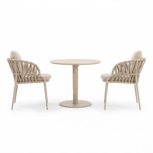 NOON 3-Piece Outdoor Dining Set with Hilo Table - Mocha