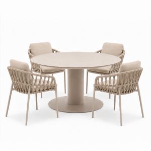 BLOO Tube and NOON 5-Piece Outdoor Dining Set - Mocha