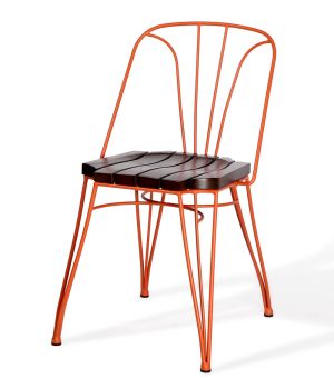 Palm Outdoor Steel Dining Chair with Ashwood Seat