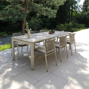 Pebl Tolo 7-Piece Ceramic Outdoor Dining Setting