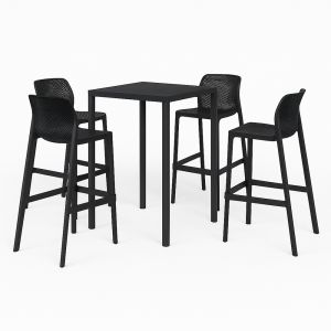 Nardi Piave 70 Bar Table with Net Bar Stool - 5 Piece Outdoor Dining Setting