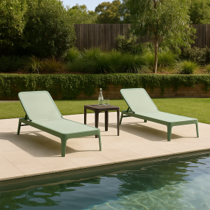 Nardi Plano 3 Piece Sun Lounge Outdoor Setting with Net 40 Table