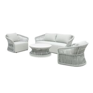 Roma 4 Piece Outdoor Rope Lounge Set