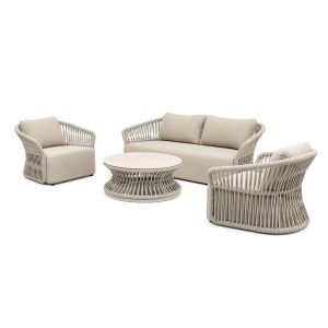Roma 4 Piece Outdoor Rope Lounge Set