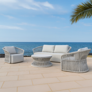 Roma 4 Piece Outdoor Rope Lounge Set