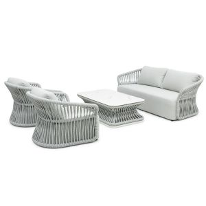 Roma 4 Piece Outdoor Rope Lounge Set