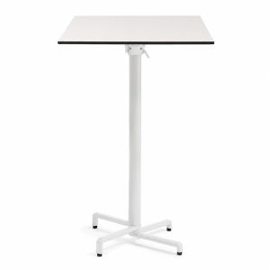 Nardi Scudo High Bar Folding Table Base with White HPL Top - Complete Outdoor Bar Table