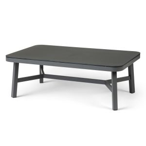 Sofia Outdoor Aluminium Coffee Table with Glass Top