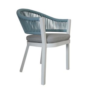 Sofia Rope Dining Chair-Turquoise Small Rope - 1 x Left