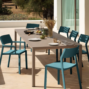 Nardi Trill Bistrot/Arm 7-11 Piece Outdoor Dining Setting With Tevere 210cm Extendable Dining Table