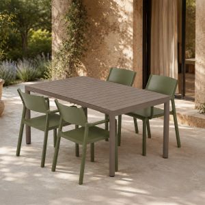 Nardi Tevere 147 Table with Trill Armchair - 5 Piece Resin Outdoor Dining Setting