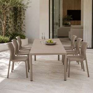 Nardi Tevere 210 Extendable Table with Bit Bistrot Chair - 7 Piece Resin Outdoor Dining Setting