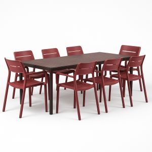 Nardi Tevere Table with Cassia Arm Chair - 9 Piece Outdoor Dining Setting