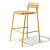 Adela Outdoor Aluminium Bar Stool With Timber Slatted Seat