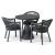 Bahza Round Table with Sofia Rope Dining Chair - 4 Piece Set