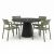 Bahza Ceramic 120cm Round Table with Nardi Trill Arm Chairs - 5 Piece Outdoor Dining Set