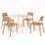 Nardi Piave Table with Cassia Bistrot Chair - 5 Piece Outdoor Dining Setting