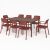 Nardi Piave Table with Cassia Arm Chair - 9 Piece Outdoor Dining Setting