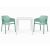 Nardi Cube 70 Table with Net Armchair - 3 Piece Outdoor Dining Set