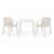Nardi Cube 70 Table with Tiberina Armchair - 3 Piece Outdoor Dining Set