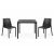 Nardi Cube 70 Table with Tiberina Bistrot Chair - 3 Piece Outdoor Dining Set