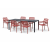 Nardi Cube 140x80cm Rectangular Table with Doga Arm Chairs - 7 Piece Outdoor Dining Set