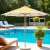 Billy Fresh 3m Deluxe Bamboo Umbrella with Cover - Yellow & White Stripe