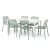 Nardi Cube Rectangular Table with Doga Bistrot Chairs - 7 Piece Outdoor Dining Set