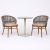Nordic Oak HPL Compact Laminate Table With Raya Rope Chair - 3 Piece Outdoor Dining Setting