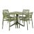 Nardi Clip Table with Doga Armchair - 5 Piece Outdoor Dining Setting