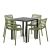 Nardi Cube Table with Doga Bistrot Chair - 5 piece set