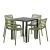 Nardi Cube Table with Doga Bistrot Chairs - 5 Piece Outdoor Dining Set