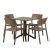 Nardi Clip Table with Trill Armchairs - 5 Piece Outdoor Dining Set